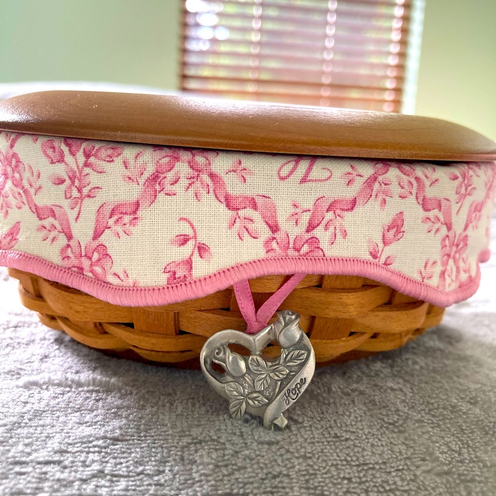 Longaberger basket (small). 2003 Breast Cancer basket.  Plastic insert included